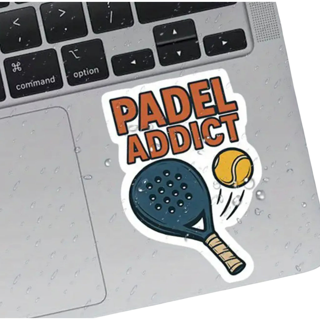 4er-Set Padel Addict Aufkleber – Schläger- & Ball-Designs aus wetterfestem Vinyl