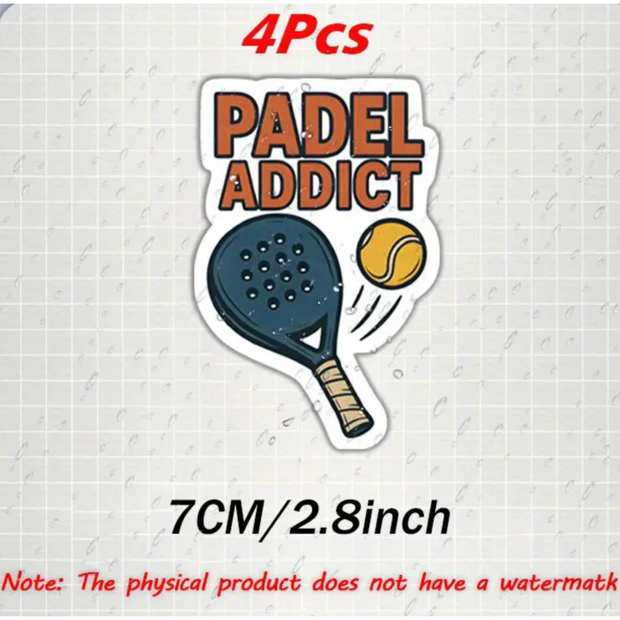 4er-Set Padel Addict Aufkleber – Schläger- & Ball-Designs aus wetterfestem Vinyl